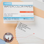 MEEDEN Watercolor Paper Block - 100% Cotton Watercolor Paper Pad of 20 Sheets, 140lb/300gsm, Acid-Free Art Paper for Watercolor Gouache Ink and More, 15" x 10" Hot Press