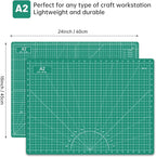 Headley Tools Thickened 18 x 24 Inch Self Healing Sewing Cutting Mat, A2 Rotary Cutting Sewing Mat for Crafts, Double Sided 5-Ply Table Cutting Board for Fabric Quilting Leather Hobby, (Green)