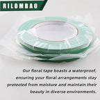 4 PCS Green Floral Tape, 0.25" Flower Stem Wrap Tapes, Waterproof Florist Tape - Multipurpose Adhesive Florist Tapes for Binding Fresh, Flower Bouquets and Floral Craft (98Ft/33Yd/Roll)