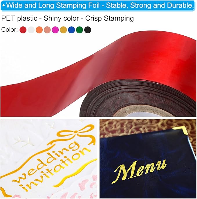 PATIKIL 1.2"x400Ft Hot Stamping Foil Paper,Heat Transfer Hot Stamping Paper Foil Roll for Leather DIY Logo Decor Craft Gift Card Package Scrapbook,Rose Gold