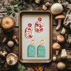 CHGCRAFT 16 Sheets Banana and Apple Clay Texture Mat Mushroom Pattern Polymer Clay Texture Sheets DIY Tools for Pottery Earring Jewelry Making Stamp Engraving Machines, 4x2.6inch