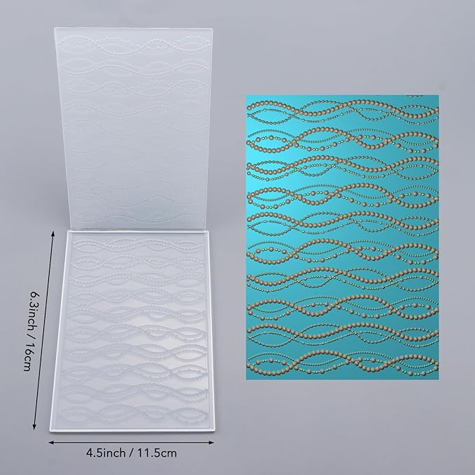 BAOFALI 3D Embossing Folder for Card Making,Abstract Art Geometric Wave Shaped Line Plastic Texture Fades Embossing Folder Template for Scrapbooking Cardstock Album DIY Decoration Paper Crafting