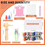 Tanstic 157Pcs Embroidery Floss Organizer Kit, Include 50 Color Embroidery Floss, Floss Bobbins, Bobbin Winder, Stickers, Needle Threader, Ruler, Scissor with 36 Compartments Jewelry Storage Box