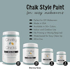 Chalky Chicks All-in-One Chalk Paint for Furniture or Cabinet - 4Fl Oz - Matte Finish Stormy Seas (Light Blue) for Metal, Wood Furniture Paint - No Sanding All-in-One for Home Decor & Crafts, USA Made