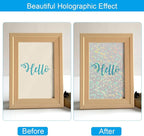 PATIKIL 8.3x5.8" Holographic Sticker Paper, 20Sheets A5 Polypropylene Self-adhesive Transparent Waterproof Laminate Overlay Film for Photo Cards Scrapbook Decorations, Circle
