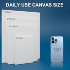 Canvas Panels 11x14 Inch 12-Pack, 10 oz Primed 100% Cotton Canvases for Painting, White Blank Flat Canvas Boards for Oil Acrylics Watercolor Tempera Paints