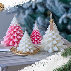 KDW Soy Wax Beads for Candle Making Christmas Tree Silicone Mold Large+Small 3D Candle Molds and Pine Cone Silicone Mould Accessories Set Christmas Gift for Friends and Family