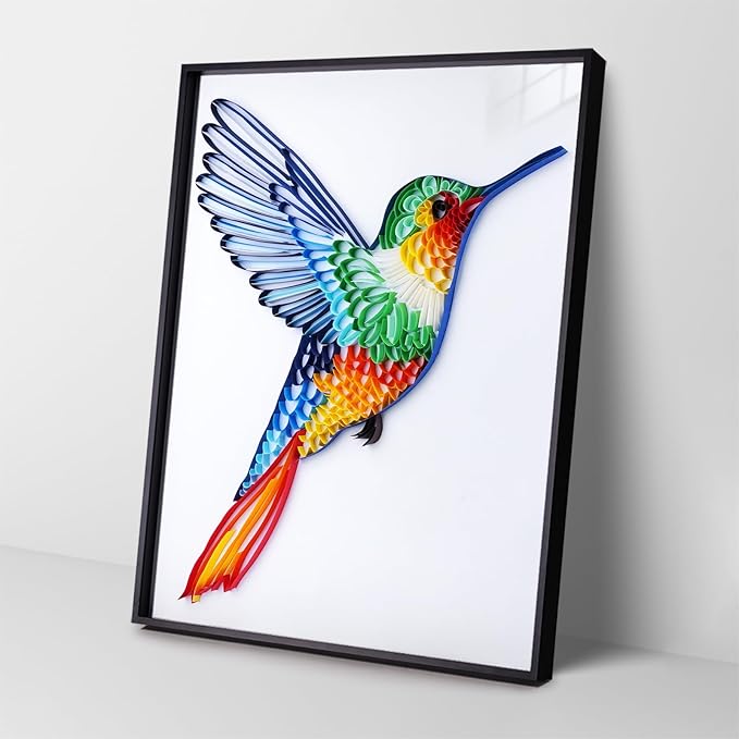 Uniquilling Quilling Kit for Adults - Hummingbird Paper Quilling Kit with Tools & Manual, DIY Craft Kit, 8 x 1 x 0.7 inches, Not Foldable