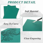 LDXDRU 10 Pack Linoleum Blocks for Printmaking, 8 x 10 Inch Linoleum Blocks Green Linocut Block Linoleum Block Printing for Engraving Art Project Printmaking Stamp Carving Block