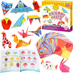 Pigipigi Kids Craft Origami Paper Kit for Kids Ages 5-8 8-12, with Guiding Book, 208 Sheets DIY Art and Crafts Supplies, Colorful Folding Papers Set Projects Gifts Activity for Boy Girl Toys(Cartoon)