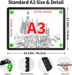 Zocelight Rechargeable A3 Light Box for tracing,Diamond Art Light Board with 4 Magnets,Wireless Light Pad for Diamond Painting,Ultra Bright Light Table for Drawing, Sketching,Animation(Black)