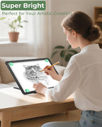 Rechargeable A4 Light Box for Tracing,Bawaslom LED Light Pad with Adjustable Stand and Strong Magnets,Ultra-Thin & Bright Tracing Board for Diamond Art,Sketching,Vinyl Weeding,Architectural Design