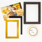8.5x11 Mat Bevel Cut for 7x9 Photos - Acid Free Metallic Gold Precut Matboard With Backing Board and Crystal Clear, Self Seal Photo Mat Bag - For Pictures, Photos, Framing - 4-ply Thickness
