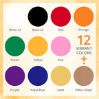HTVRONT HTV Heat Transfer Vinyl -13 Pack HTV Vinyl Sheets, 12" x 10" Iron on Vinyl for T Shirts, 10 Assorted Premium Colors Heat Transfer Vinyl for All Cutting Machines