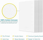KEFF Canvas for Painting - 12-Pack 8x10 Canvas Value Pack - 100% Cotton Triple Primed Small Canvases for Painting. Mini Canvases Bulk Set for Acrylic, Oil, Watercolor&Tempera - Art Supplies for Adults