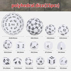 CiaraQ DND Polyhedral Dice Set (15pcs) D4-D100 Game Dice with Dice Bag for Dungeons and Dragons Role Playing Table Games (White & Black)