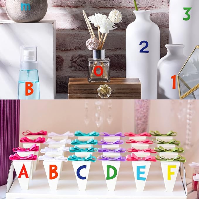TaoBary 544 Pcs 2 Inch 16 Sheets Large Letter Stickers, Upper and Lower Case, Adhesive Vinyl Alphabet Sticker for Bulletin Board, Poster, Bottle, DIY, Notebook(Bright Color,2 Inch)