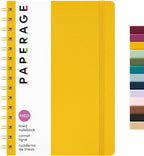PAPERAGE Lined Spiral Journal Notebook, (Yellow), 160 Pages, Hardcover Journal for Women & Men, Medium 5.5 in x 8 in - 100 GSM, Thick Paper, Spiral Notebook for Work, School & Journaling