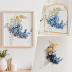 Blue Moon Flower Building Set, Botanical Collection Crescent-Shaped Artificial Flowers Building Blocks Kit Compatible with Lego for Adults Home Décor Wall Art Decoration
