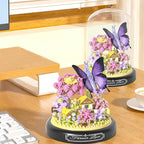 Flower Bouquet Building Set for Adults,582 PCS Animals Flowers Botanical Collection Mini Building Block Kit with Dust Cover,Butterfly Wildflower Bonzai Building Toys for Girl Women