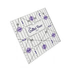 The Quilted Bear Quilting Rulers - Transparent Acrylic Non Slip Quilting, Patchwork & Sewing Ruler with Clear Black Lines & 30, 45 & 60 Degree Angles for Perfect Accuracy & Precision (4" x 4")