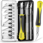 DIYSELF 16-Piece Craft Knife Set, Exacto Knife Set, 3-Piece Hobby Knife with 10-Piece Exacto Knife Blades, Precision Art Knife for Pumpkin Carving, Modeling, Exactly Knife, Pumpkin Carving Tools