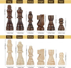Magnetic Wooden Chess Set for Adults Kids 15'' Chess Board with Handmade Pieces, Folding Portable Travel Unique Chess Sets Game for Tournament Professional Beginner