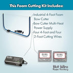 Hot Wire Foam Factory 4ft Heavy-Duty Compound Foam Bow Cutter Kit | Adjustable Heat Settings | For Styrofoam, Polystyrene, EPS, XPS, EIFS | Made in the USA