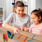 Darice 1000 Pcs Colored Popsicle Sticks for Crafts, 4.5" Colorful Wooden Rainbow Craft Sticks Supplies, STEM DIY Art, Ages 3+