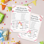 Who Knows the Birthday Girl Best - Girl Birthday Party Game - Themed Party Activity and Idea - Supplies, Decorations - 20 Game Cards