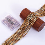 Natural Blown Picture Stone Cylinder Tube Beads 4x13mm 38cm/str Loose Semi Gemstone Stone Beads for Making Bracelets Necklace Earrings