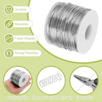 MECCANIXITY 18 Gauge Anodized Aluminum Craft Wire Bendable Bonsai Training Wire 492 Feet 1mm for Sculpting Crafts Wreath Floral Beading Jewelry Making, Silver Tone