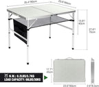 RedSwing Folding Table 3 Feet Adjustable Height, Lightweight and Portable Aluminum Hexagonal Legs Camping Table with Mesh Layer, 36 x 24 x 28 Inches