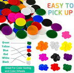 Coopay 1200 Pcs 1.5 Inch Learning Counters Disks Plastic Poker Chips, Bingo Chips 10 Colors Counting Discs Markers for Math Practice, Poker Card Game Tokens, Teaching Rewards, 38 mm