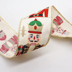 CT CRAFT LLC Ivory Satin Toy Soldier with Wired Ribbon 2.5 Inch x 10 Yards for Christmas Home Decor Tree Topper Bow Gift Wrapping DIY Crafts Wreath Garland
