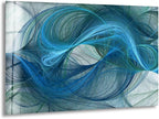 My Photostation.com 43Wx27H'' Blue Energy Abstract Wall Art – Fluid Motion Glass PrintTempered Glass Printing Wall Decor Large Wall Art Wall Hangings