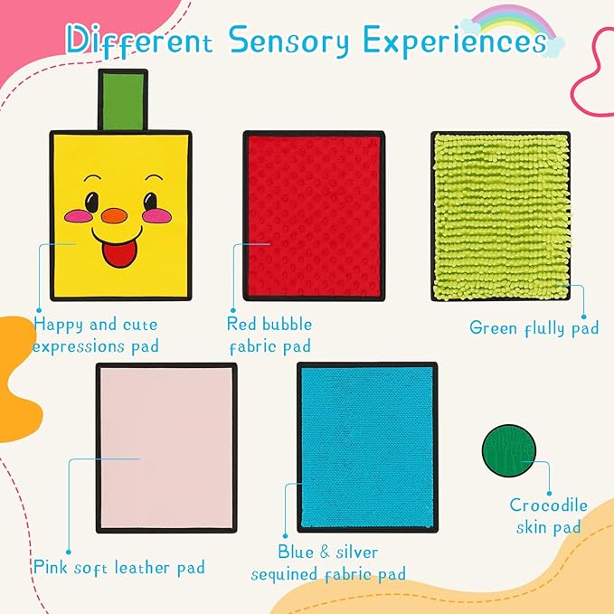 Sensory Wall Panel for Kids, Sensory Toys for Wall ＆ Floor, Sensory Mats for Autistic Children and Toddlers, Wall Busy Board Sensory Room Must Haves (Train)