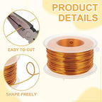 uxcell 18 Gauge / 1mm Anodized Aluminum Wire for Jewelry Craft Making, 102 Feet Bendable Flexible Wire for DIY Home Decor Gardening Sculpture, Gold
