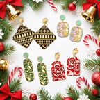 4PCS Christmas Polymer Clay Texture Sheets Set for Using with Clay Cutters, Snowflake Clay Texture Mats, Jewelry Making DIY Christmas Craft Tools