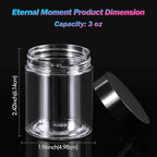 Eternal Moment 36 Pack 3 OZ Plastic Jars Round Clear Cosmetic Container Jars with Lids, Perfect for Lotion, Cream, Ointments, Makeup, Eye Shadow, Rhinestone, Samples, Pot, Travel Storage