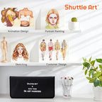 Shuttle Art 36 Colors Skin Tone&Hair Art Markers, Dual Tip Alcohol Based Marker Pen Set Contains 1 Blender 1 Carrying Case 1 Marker Pad Perfect for Kids & Adults Portrait,Comic, Anime, Manga
