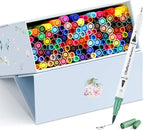 Ohuhu Markers for Adult Coloring Books No Bleeding 120 Colors Coloring Markers Water-based Dual Tips Fineliner & Brush Drawing Pens Art Pens for Kids Adults Sketch Journal - Maui - White