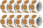 Perco Kraft Brown 3-Inch Perforated Circle Dot Sticker Labels — 10 Rolls, 5,000 Round Stickers — Natural, Cardboard-Like Surface with Permanent Adhesive for Organizing, Crafting & More—Made in USA