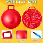 Lewtemi 3 Pcs 22 Inch Bouncing Ball with Handle, Outdoors Hopper Jumping Hopping Ball and Air Pump for Sports Exercise (Red, Blue, Yellow)