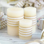 MEEDEE Burlap Wired Ribbon with White Stripe - 2.5 Inch Wired Ribbon for Cakes, Gift Baskets, Wreaths, Rustic Decor, Baby Showers, Beach, Farmhouse, 10 Yards