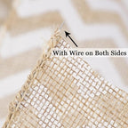 MEEDEE Burlap Ribbon with White Chevron Pattern - 2.5 Inch Wired Ribbon for Cakes, Wreaths, Rustic Decor, Baby Showers, Beach Parties, Farmhouse Gifts - 10 Yards