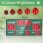 YZ LED Wireless Football Scoreboard, Electronic Scoreboard with Remote, Digital Scoreboard Football Score Keeper for Outdoor/Football Training/American Football Games/Rugby Ball