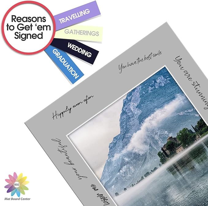 Mat Board Center, Pack of 20 11x14 MIXED COLORS White Core Picture Mats for 8x10 Photos pictures and prints.