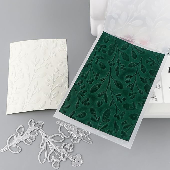 3D Embossing Folder and Metal Die Set for Card Making,Texture Fades Flower Background Embossing Template Paper Card Embossing Stencil for DIY Scrapbooking Photo Album Card Paper Craft Decoration
