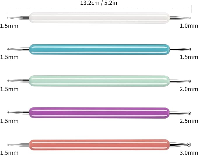 5 Pcs Pattern Tracing Stylus, Ball Embossing Stylus for Transfer Paper, Tracing Tools for Drawing, Embossing Tools for Paper, Art Dotting Tools for Nail Art, Ball Tip Clay Tools Sculpting Stylus